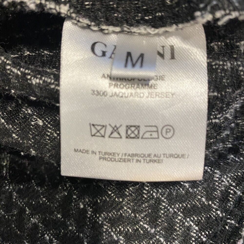 Ganni Anthropologie Jacquard Jersey Knife Pleated Dress Black White Size Medium - Picture 8 of 14